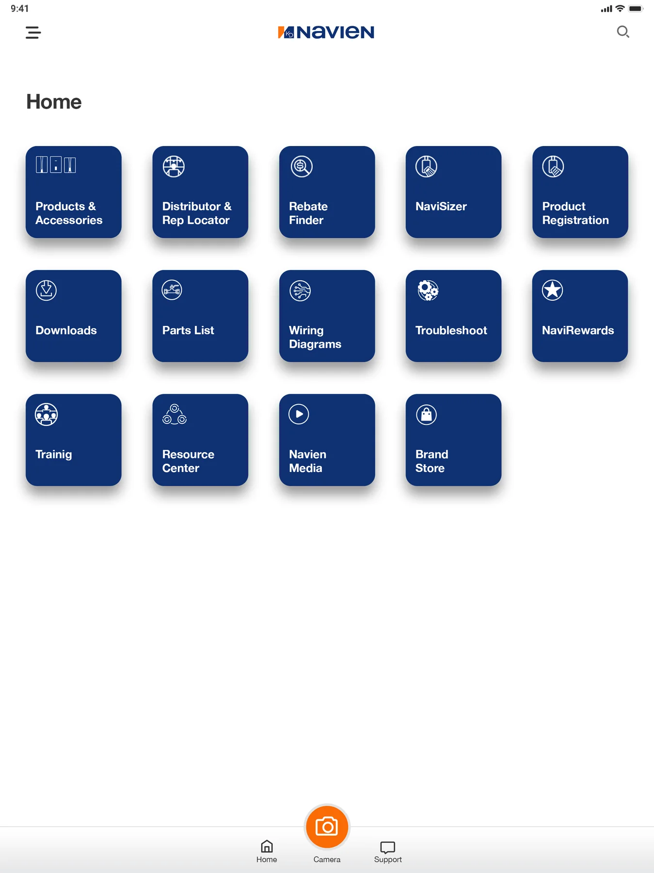Navien tablet product tools